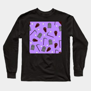 Kawaii Death Goth Pattern Long Sleeve T-Shirt